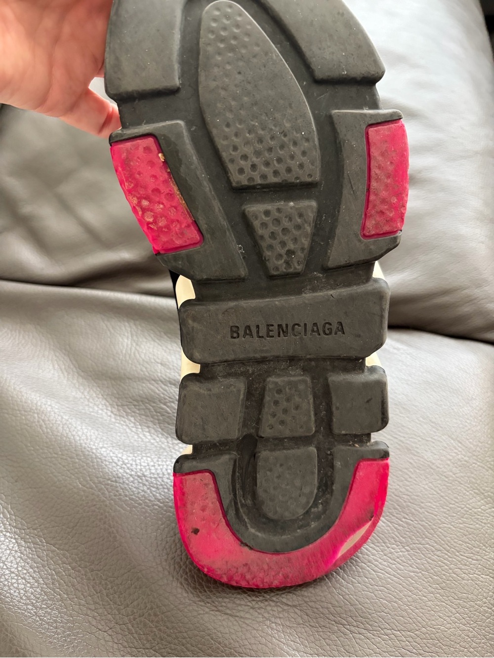 Balenciaga Black Sock Runner Sneakers with White Sole and Pink Accent - Picture 2 of 7